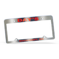 Chrome Faced Auto License Frame w/ 4 Holes & Large Top Panel